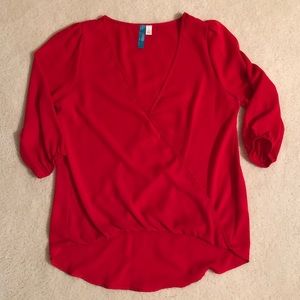 V neck cross front top